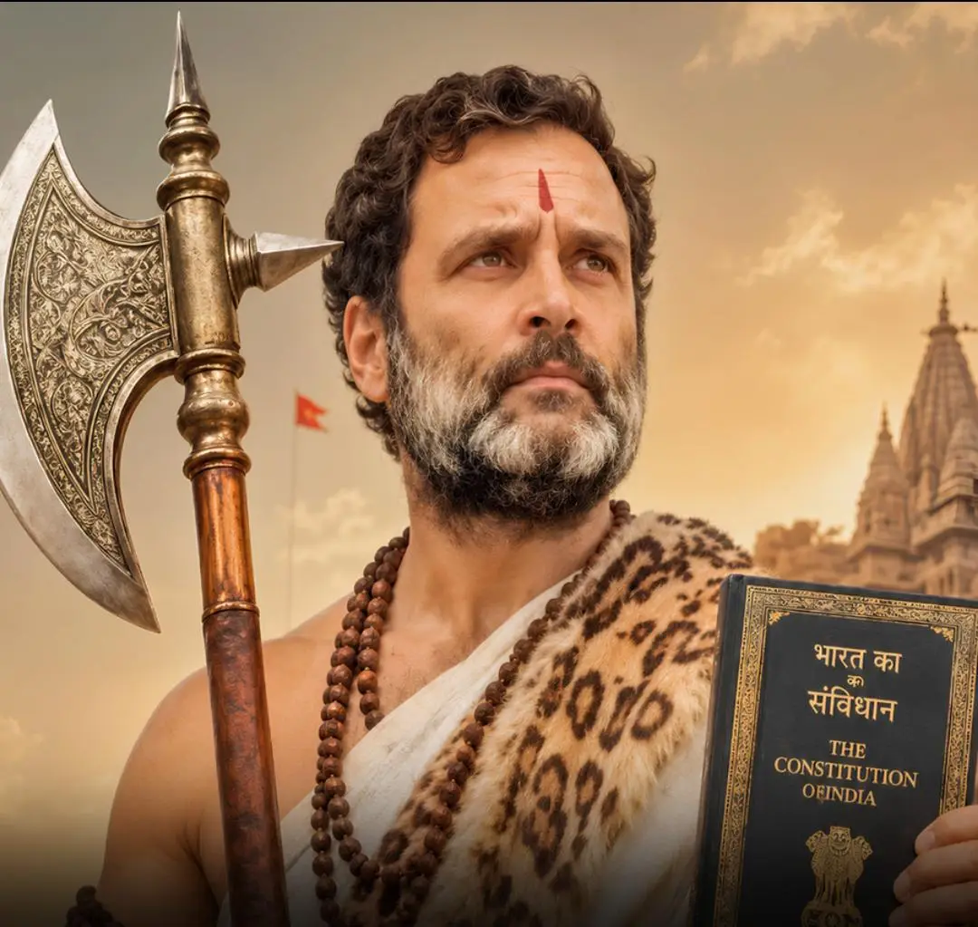 राहुल गांधी को ‘परशुराम’ के रूप में दिखाने पर भाजपा का हमला, कांग्रेस पर हिंदू आस्था के अपमान का आरोप
